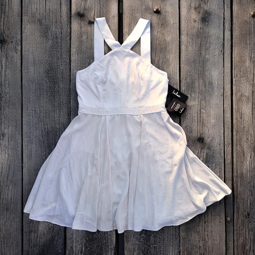Women's NWT| Lulus |Forevermore Grey Skater Dress |Size M - Picture 3 of 6